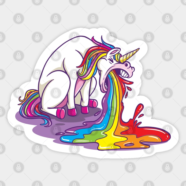 Unicorn-Puking-Rainbow Sticker by gdimido